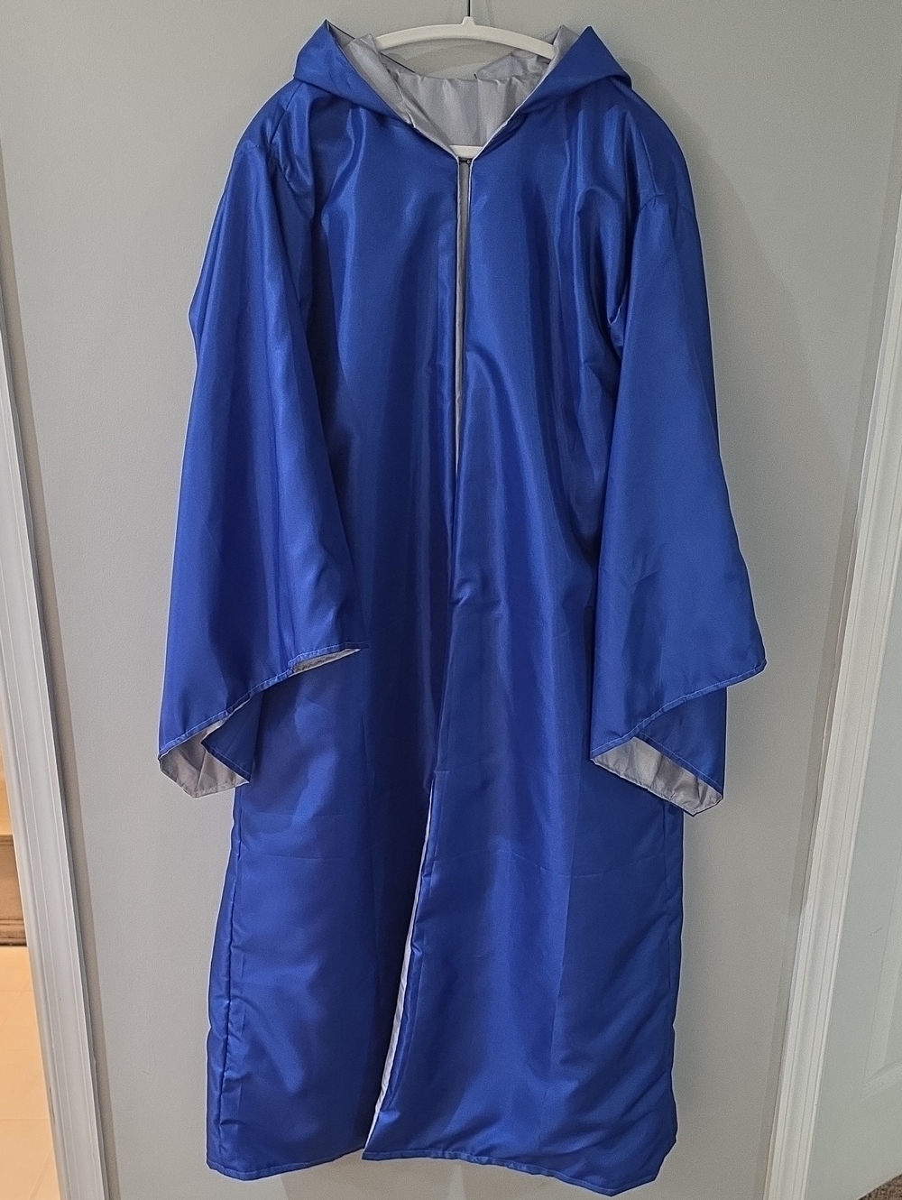 Royal Blue Hooded Satin Wizard Robes / Costume